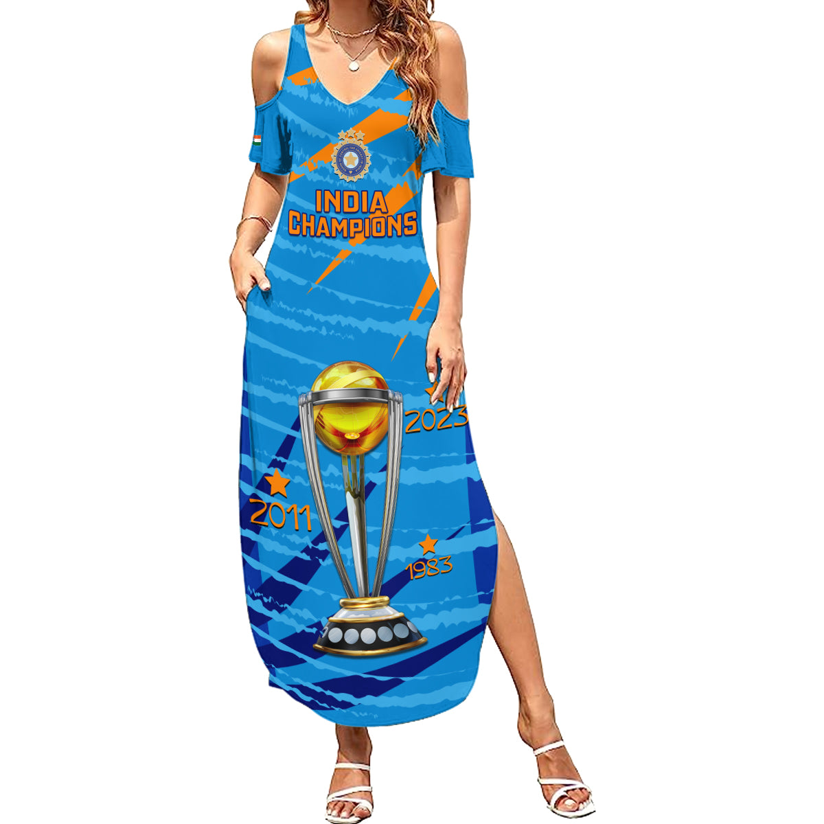 custom-india-cricket-family-matching-summer-maxi-dress-and-hawaiian-shirt-2023-world-cup-3rd-champions-proud