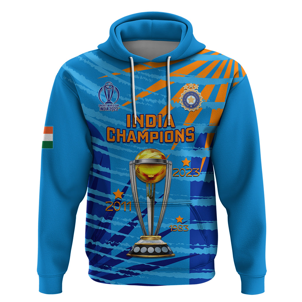 Custom India Cricket Hoodie 2023 World Cup 3rd Champions Proud - Vibe Hoodie Shop
