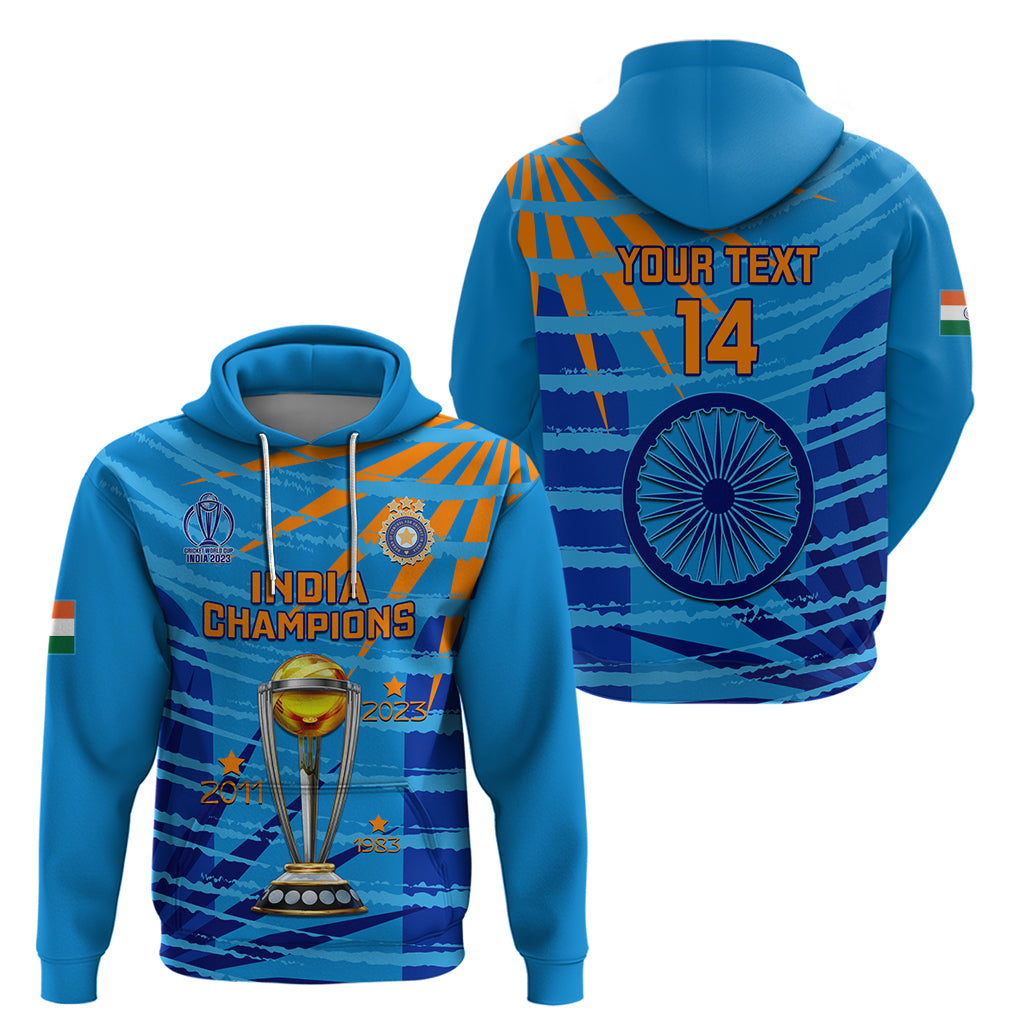 Custom India Cricket Hoodie 2023 World Cup 3rd Champions Proud - Vibe Hoodie Shop
