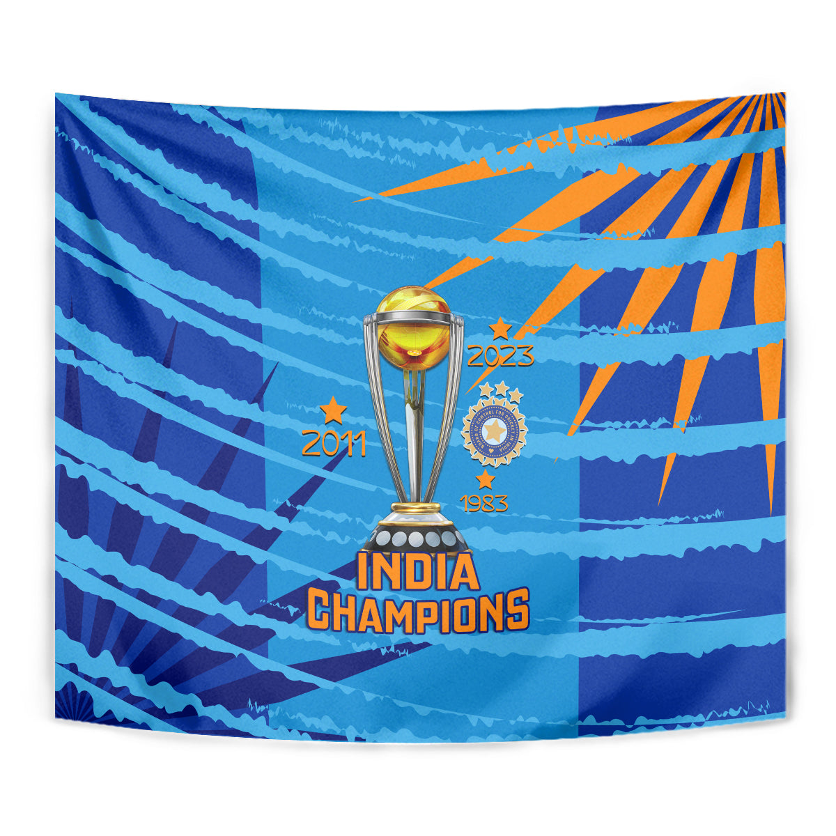 India Cricket Tapestry 2023 World Cup 3rd Champions Proud - Vibe Hoodie Shop