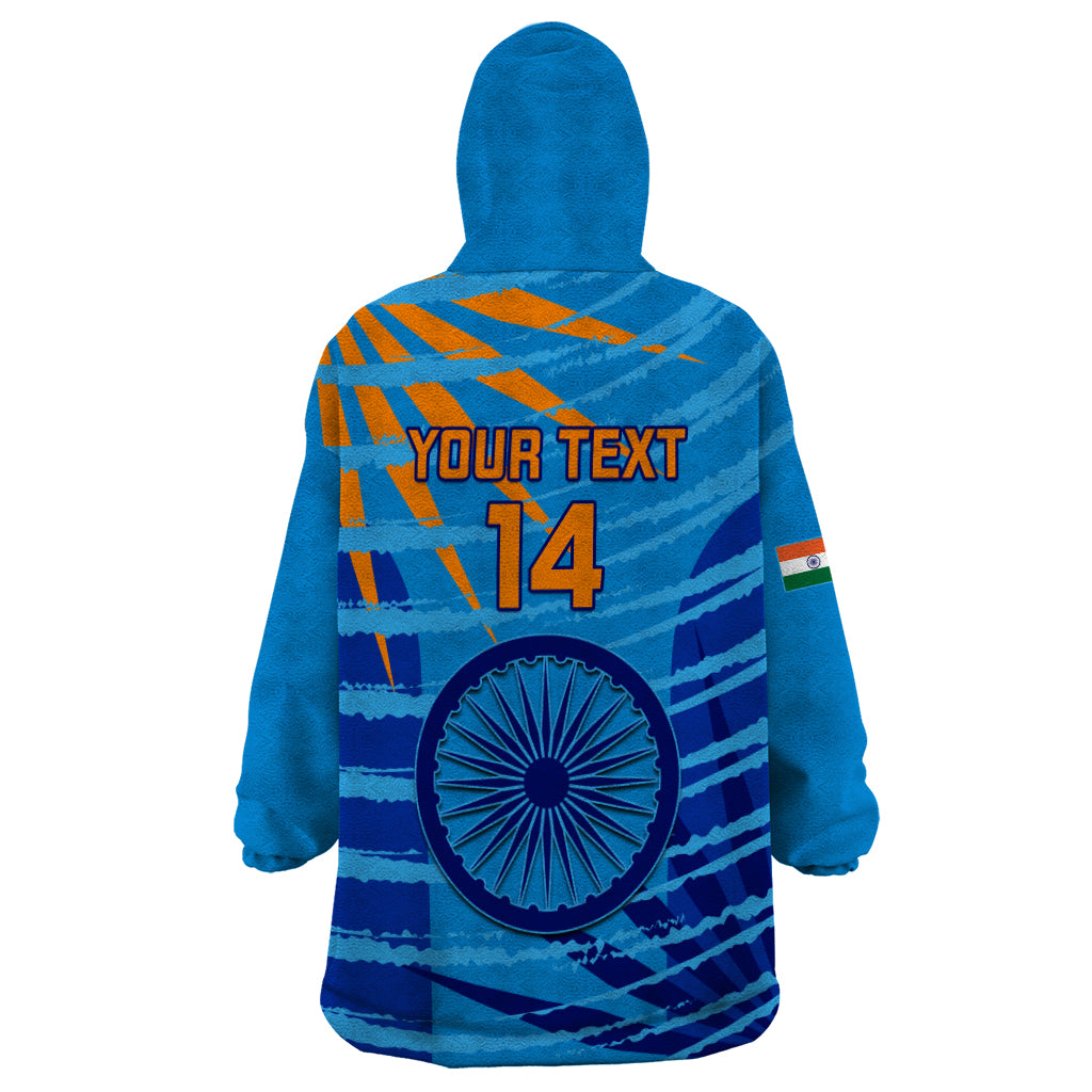 Custom India Cricket Wearable Blanket Hoodie 2023 World Cup 3rd Champions Proud - Vibe Hoodie Shop