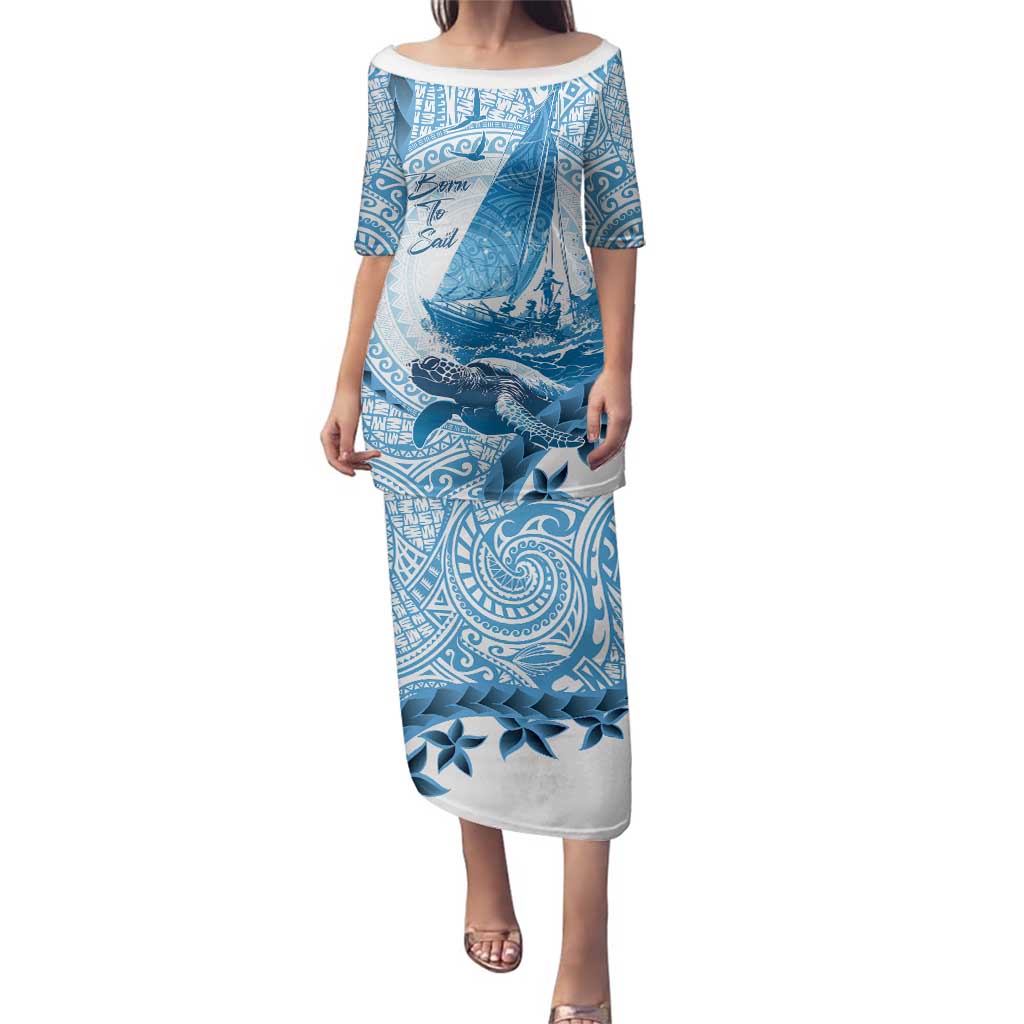 New Zealand Saling Family Matching Puletasi and Hawaiian Shirt Aotearoa Yacht Racing - Born To Sail