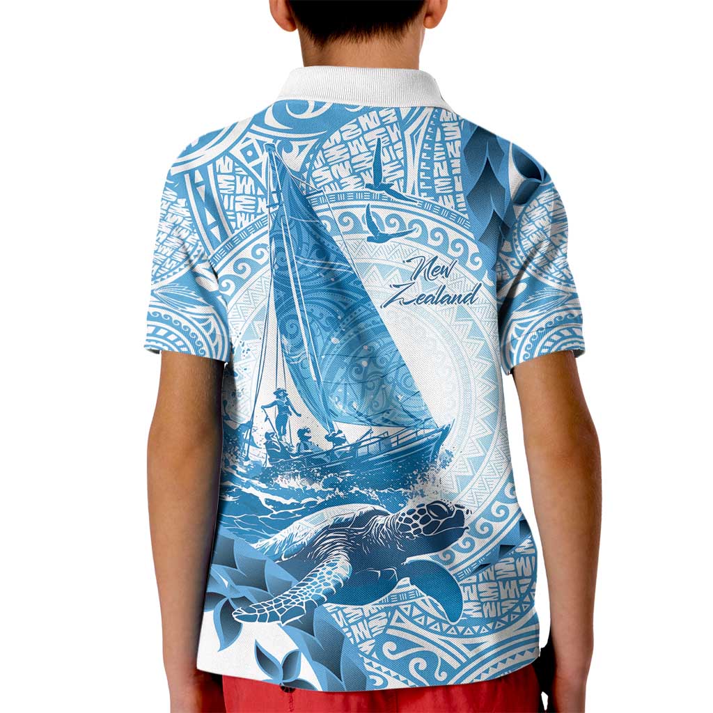New Zealand Sailing Kid Polo Shirt Aotearoa Yacht Racing - Born To Sail - Vibe Hoodie Shop