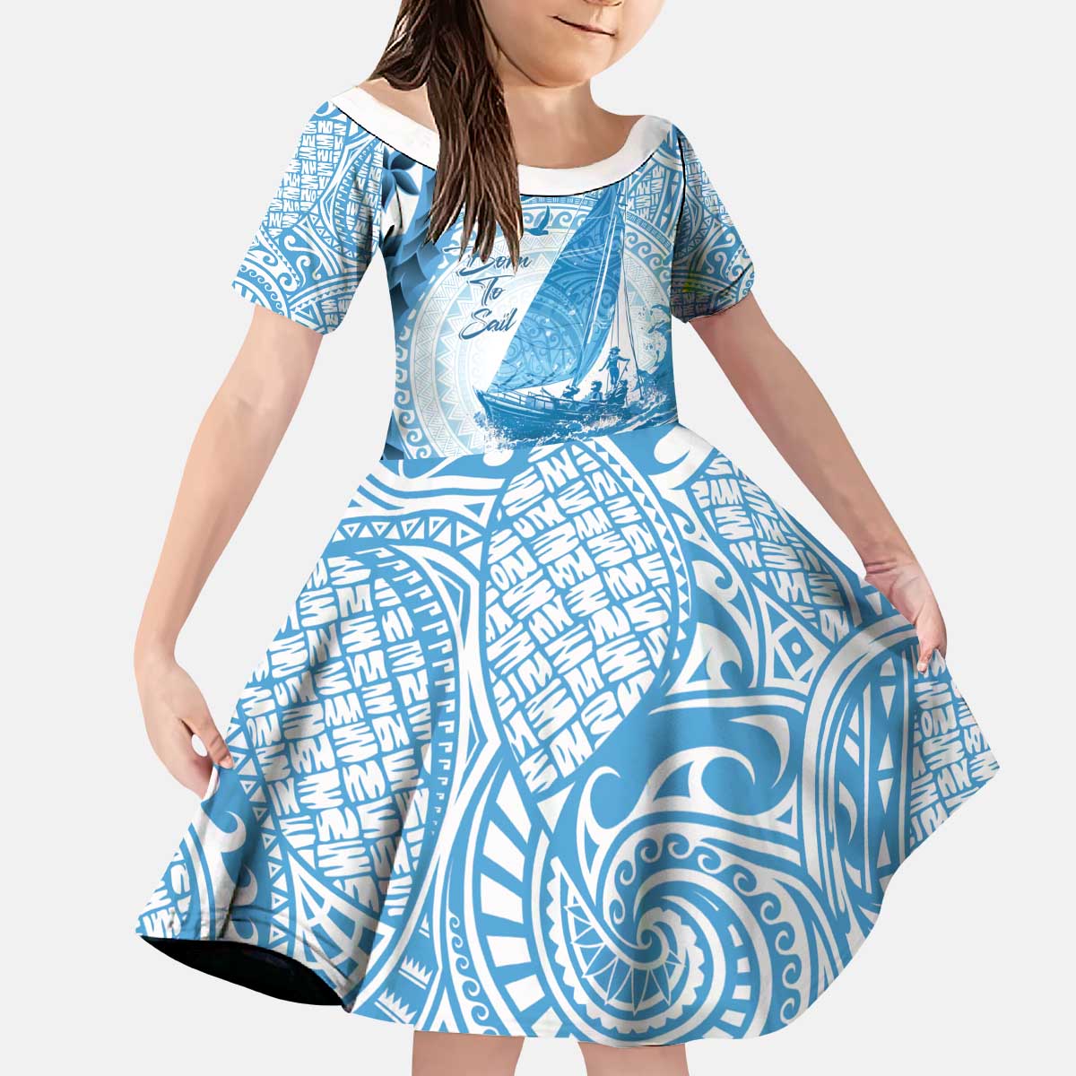 New Zealand Sailing Kid Short Sleeve Dress Aotearoa Yacht Racing - Born To Sail - Vibe Hoodie Shop