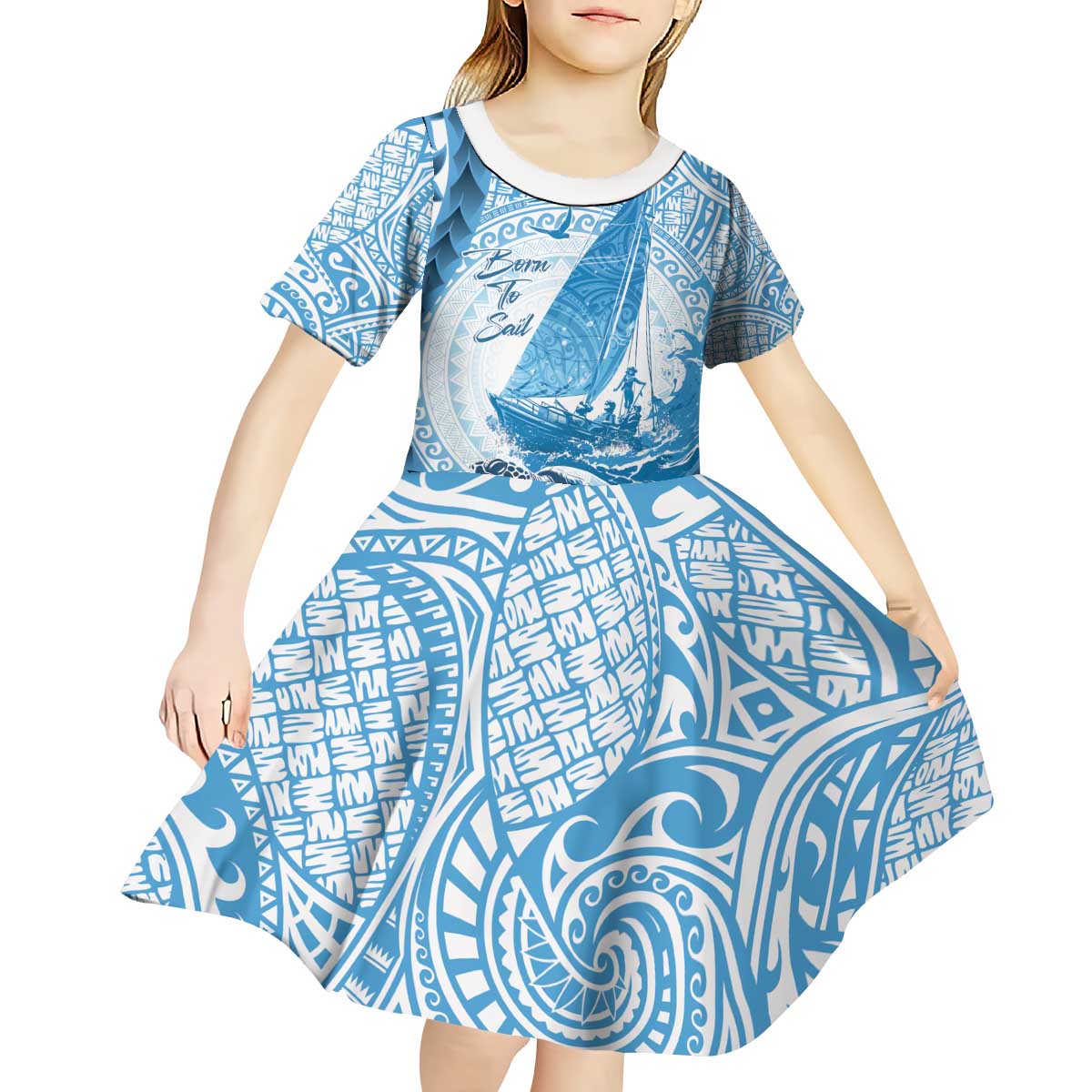 New Zealand Sailing Kid Short Sleeve Dress Aotearoa Yacht Racing - Born To Sail - Vibe Hoodie Shop