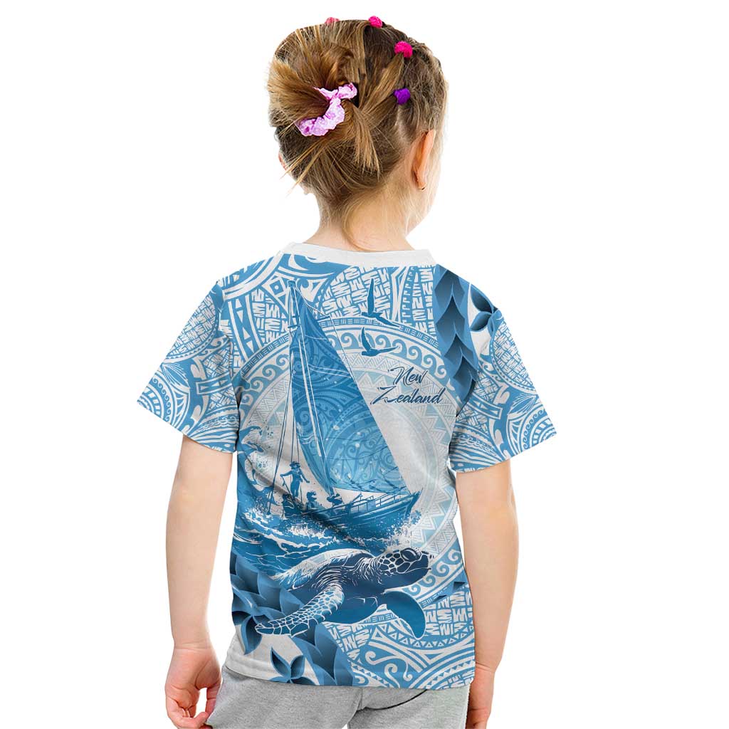 New Zealand Sailing Kid T Shirt Aotearoa Yacht Racing - Born To Sail - Vibe Hoodie Shop