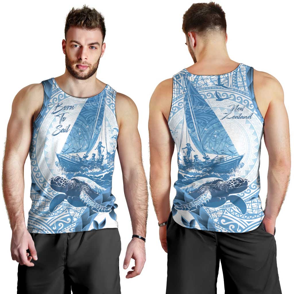 New Zealand Sailing Men Tank Top Aotearoa Yacht Racing - Born To Sail - Vibe Hoodie Shop