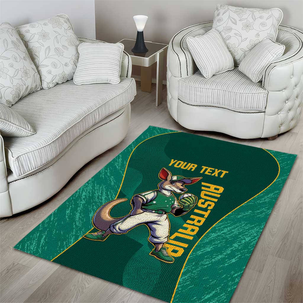 Custom Baseball Australia Area Rug Go Champions - Aussie Kangaroo Mascot - Vibe Hoodie Shop