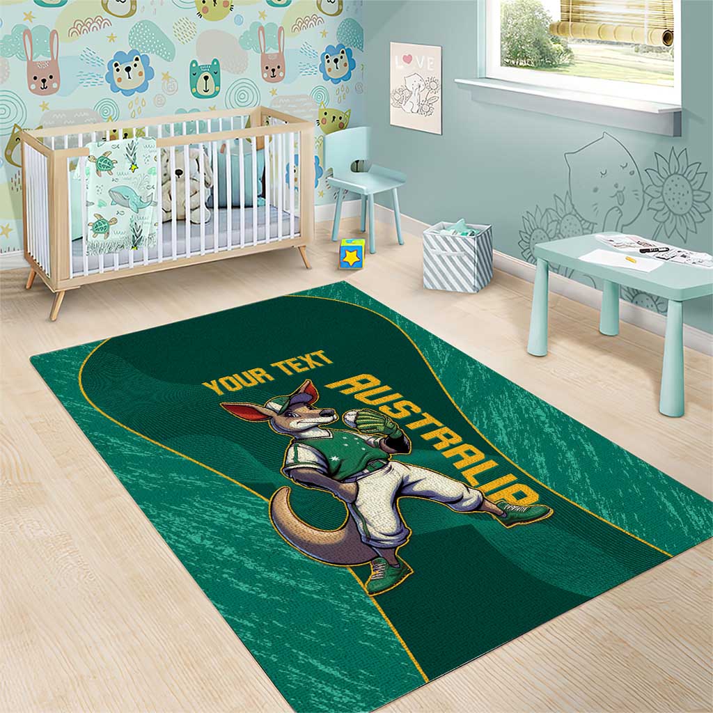 Custom Baseball Australia Area Rug Go Champions - Aussie Kangaroo Mascot - Vibe Hoodie Shop