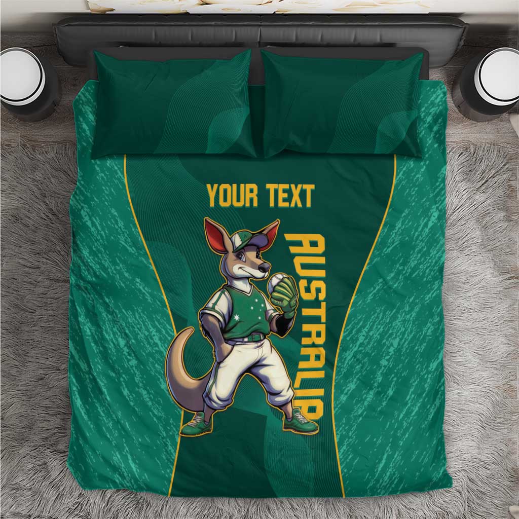 Custom Baseball Australia Bedding Set Go Champions - Aussie Kangaroo Mascot - Vibe Hoodie Shop