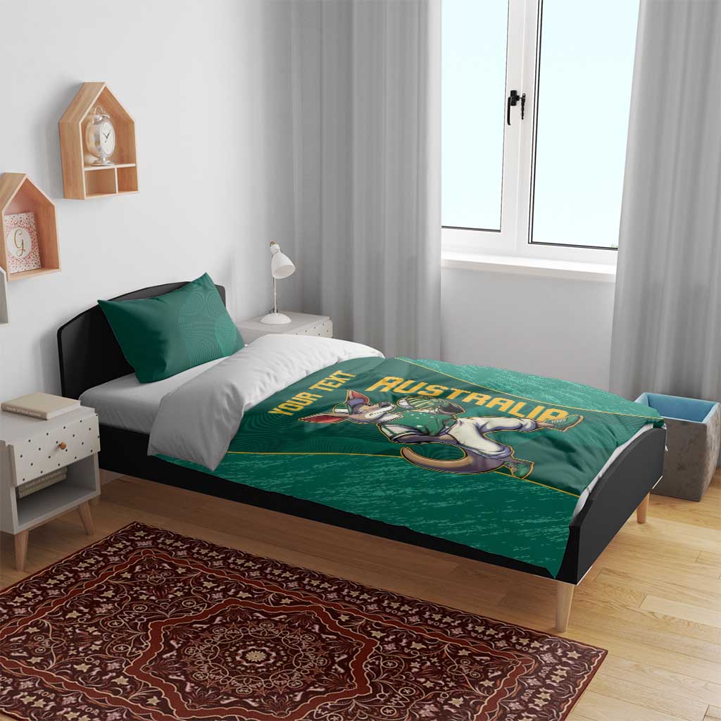 Custom Baseball Australia Bedding Set Go Champions - Aussie Kangaroo Mascot - Vibe Hoodie Shop