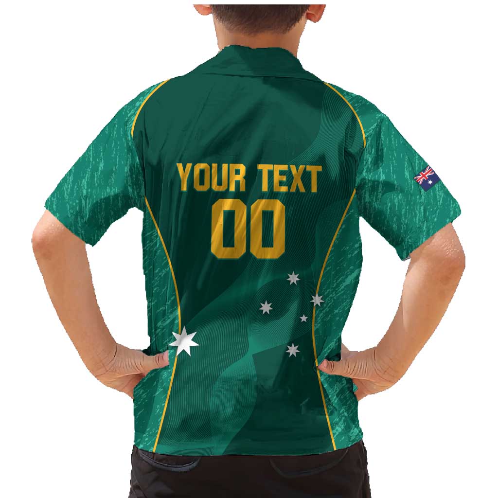 Custom Baseball Australia Family Matching Mermaid Dress and Hawaiian Shirt Go Champions - Aussie Kangaroo Mascot