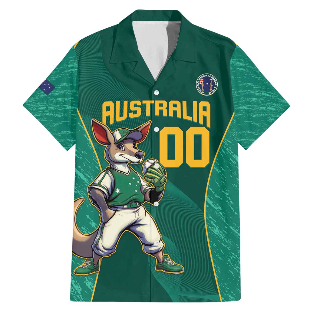 Custom Baseball Australia Family Matching Mermaid Dress and Hawaiian Shirt Go Champions - Aussie Kangaroo Mascot