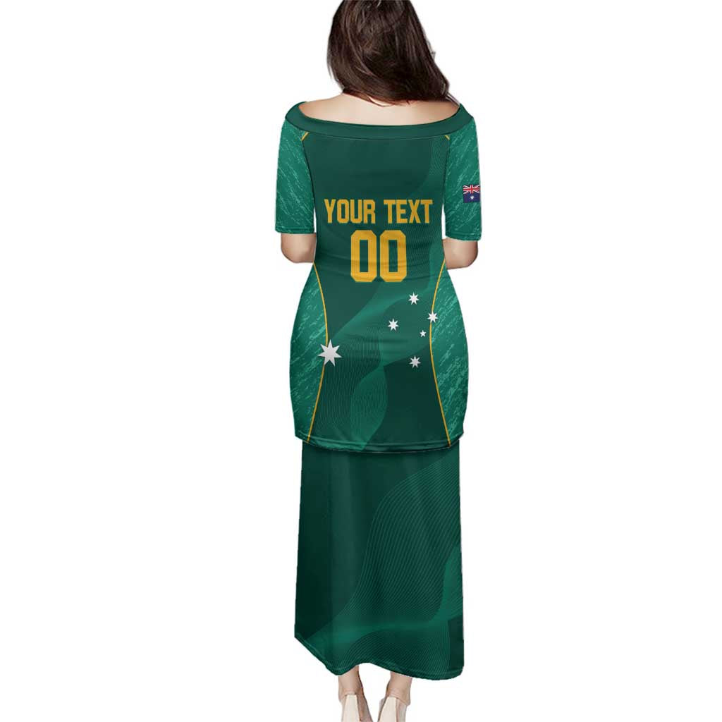 Custom Baseball Australia Family Matching Puletasi and Hawaiian Shirt Go Champions - Aussie Kangaroo Mascot