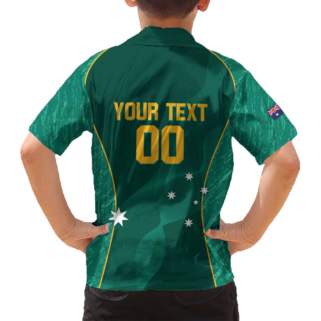 Custom Baseball Australia Family Matching Summer Maxi Dress and Hawaiian Shirt Go Champions - Aussie Kangaroo Mascot