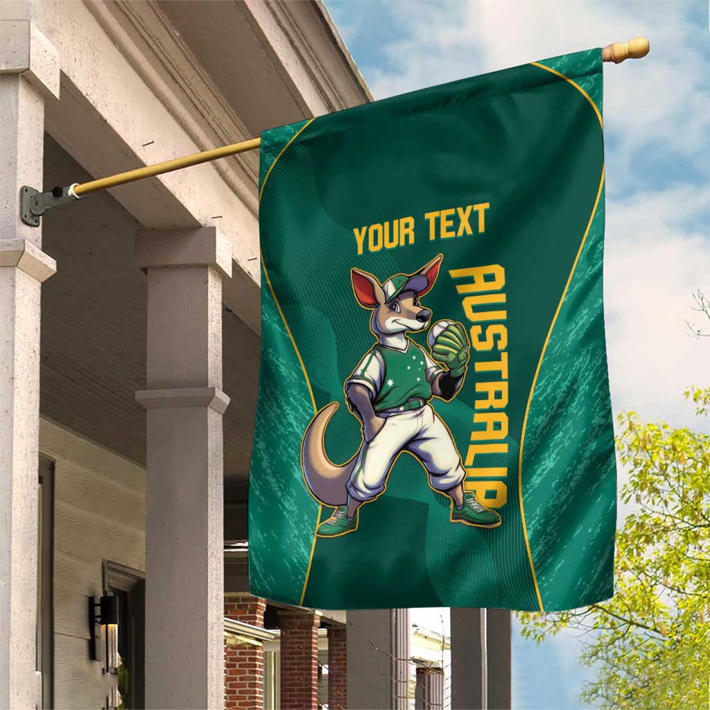Custom Baseball Australia Garden Flag Go Champions - Aussie Kangaroo Mascot - Vibe Hoodie Shop