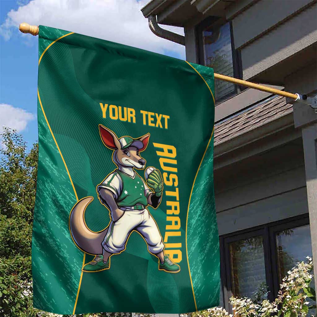 Custom Baseball Australia Garden Flag Go Champions - Aussie Kangaroo Mascot - Vibe Hoodie Shop