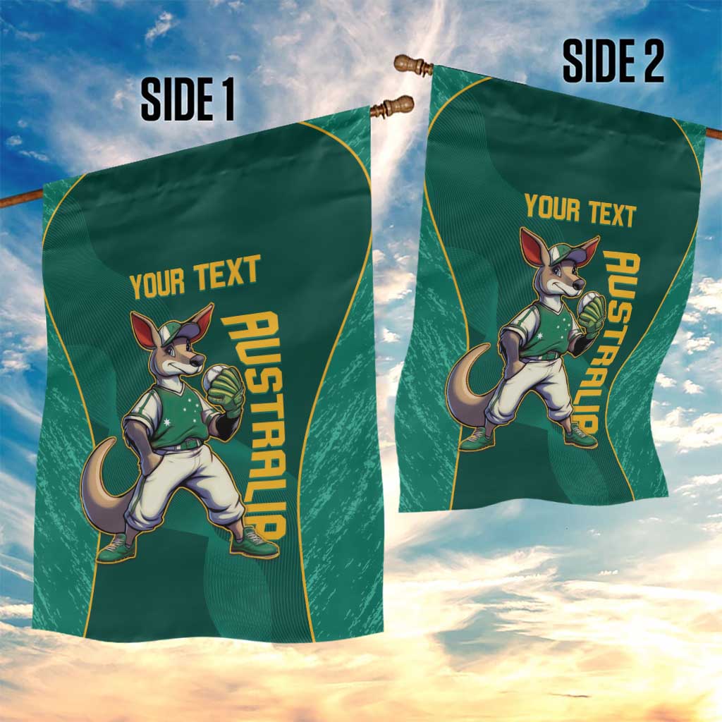 Custom Baseball Australia Garden Flag Go Champions - Aussie Kangaroo Mascot - Vibe Hoodie Shop