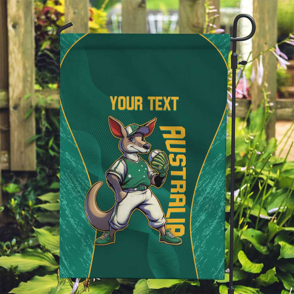 Custom Baseball Australia Garden Flag Go Champions - Aussie Kangaroo Mascot - Vibe Hoodie Shop