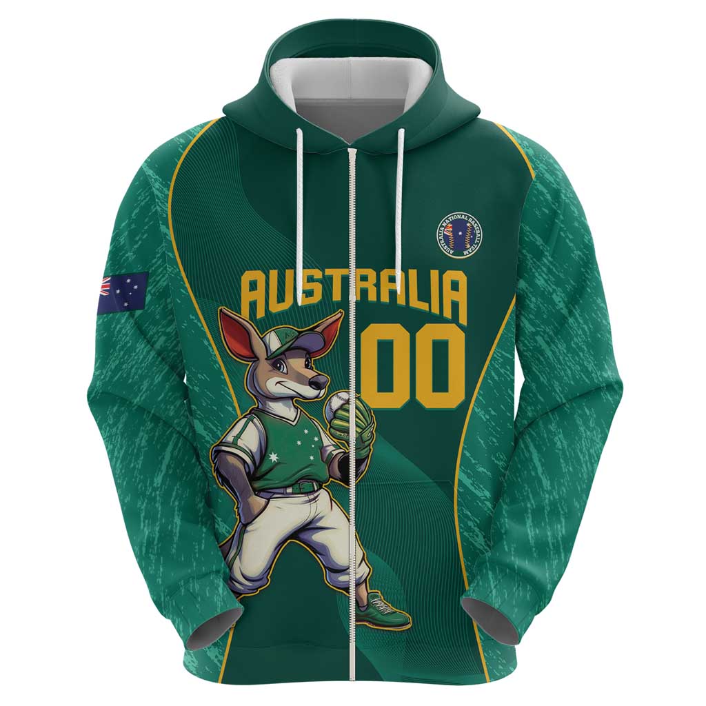 Custom Baseball Australia Hoodie Go Champions - Aussie Kangaroo Mascot - Vibe Hoodie Shop
