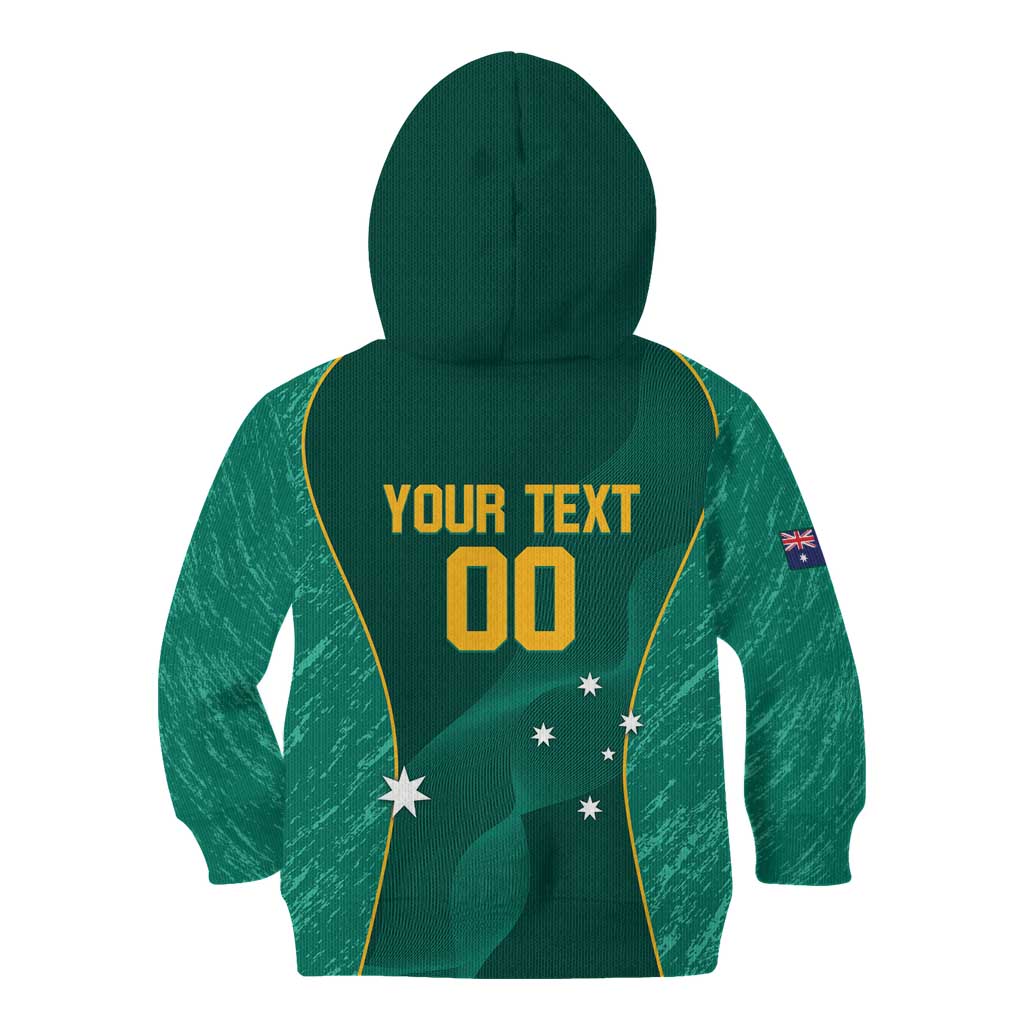 Custom Baseball Australia Kid Hoodie Go Champions - Aussie Kangaroo Mascot - Vibe Hoodie Shop