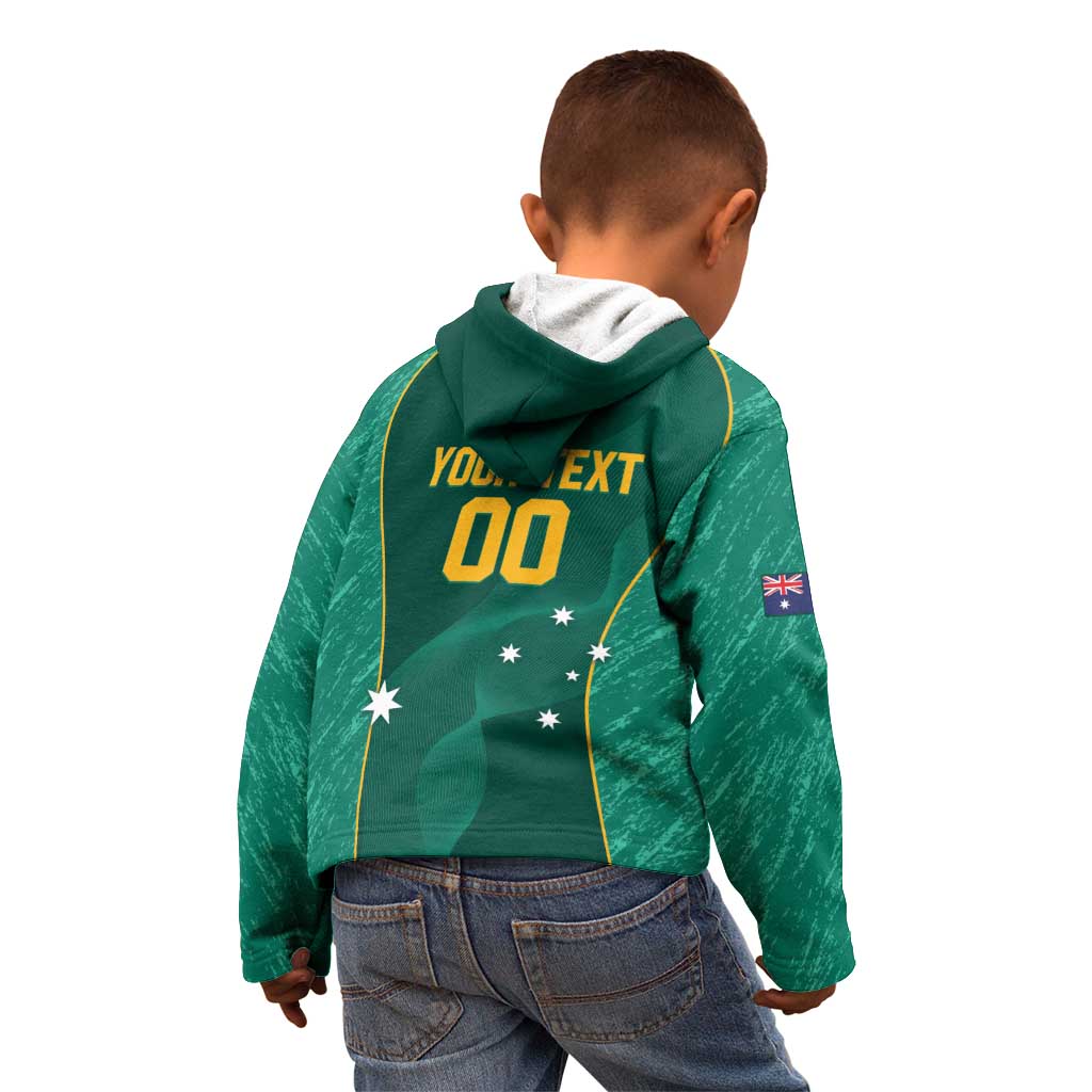Custom Baseball Australia Kid Hoodie Go Champions - Aussie Kangaroo Mascot - Vibe Hoodie Shop