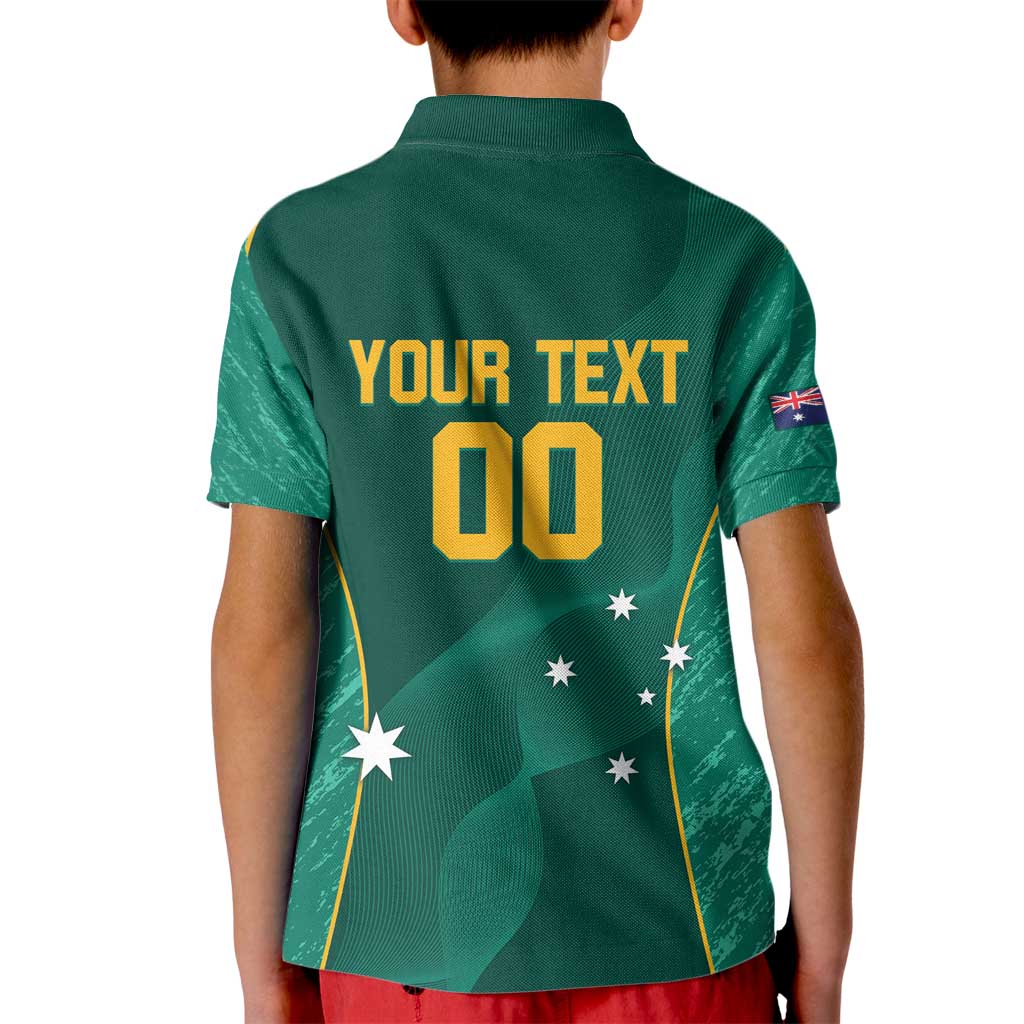 Custom Baseball Australia Kid Polo Shirt Go Champions - Aussie Kangaroo Mascot - Vibe Hoodie Shop