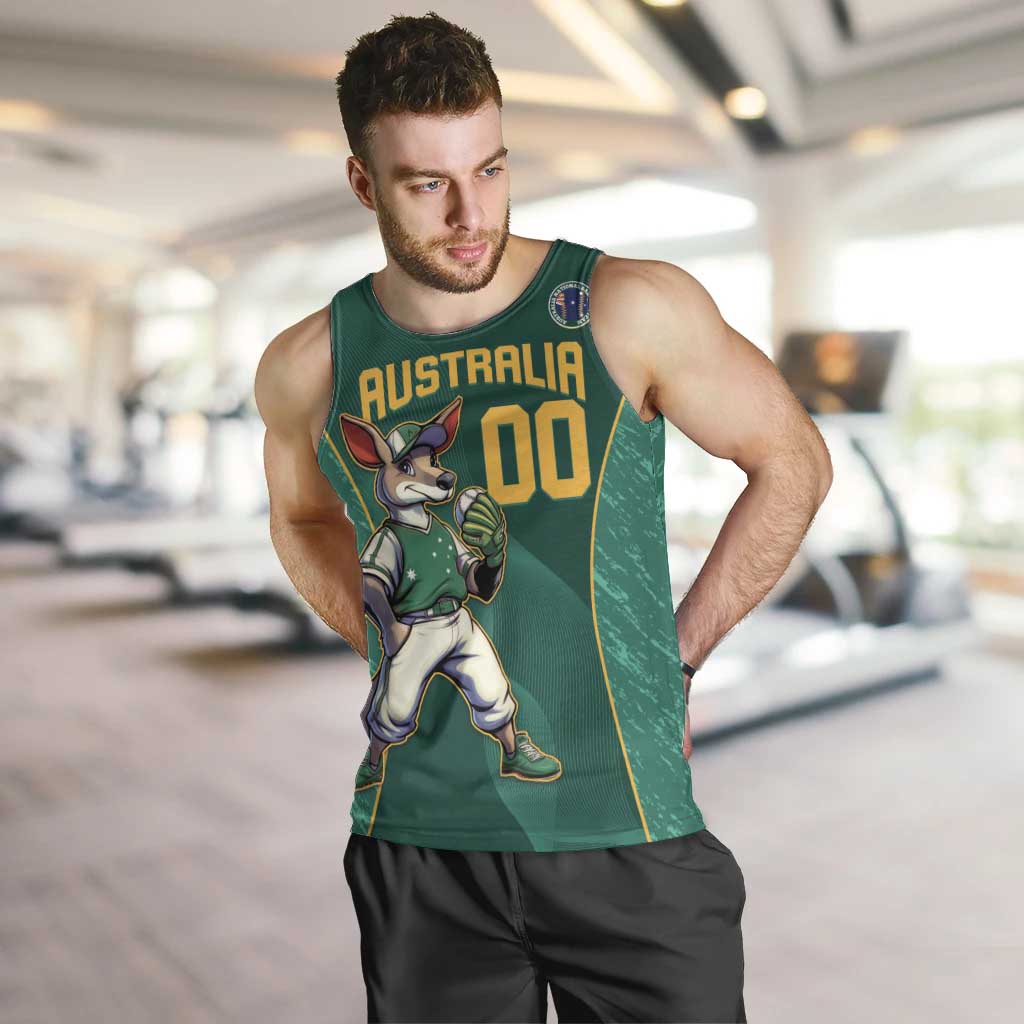 Custom Baseball Australia Men Tank Top Go Champions - Aussie Kangaroo Mascot - Vibe Hoodie Shop