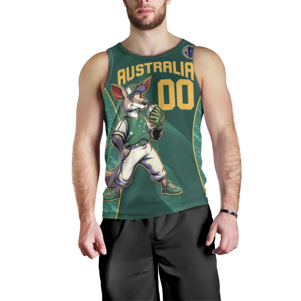 Custom Baseball Australia Men Tank Top Go Champions - Aussie Kangaroo Mascot - Vibe Hoodie Shop