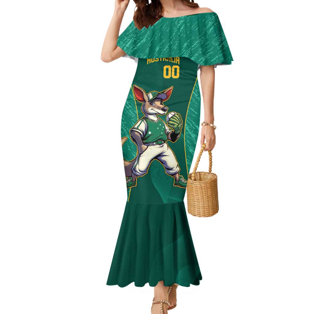 Custom Baseball Australia Mermaid Dress Go Champions - Aussie Kangaroo Mascot