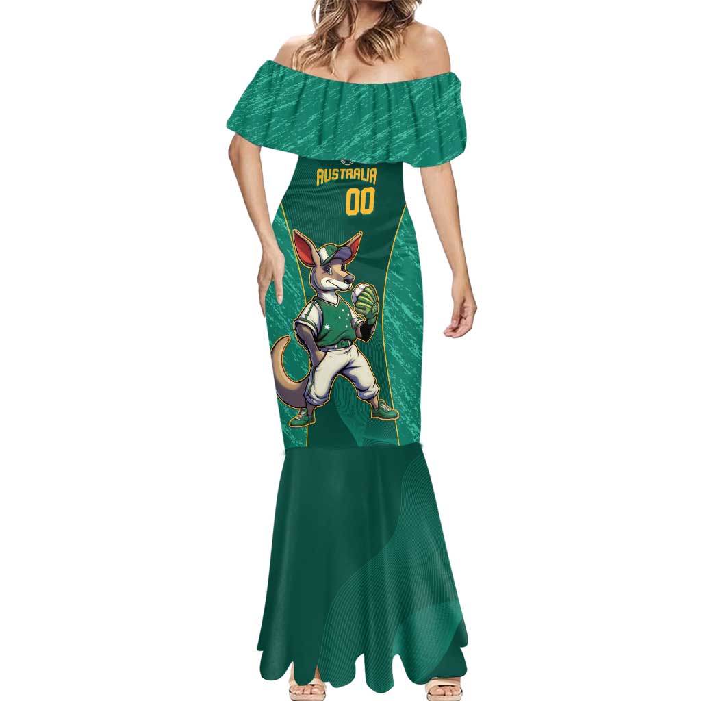 Custom Baseball Australia Mermaid Dress Go Champions - Aussie Kangaroo Mascot