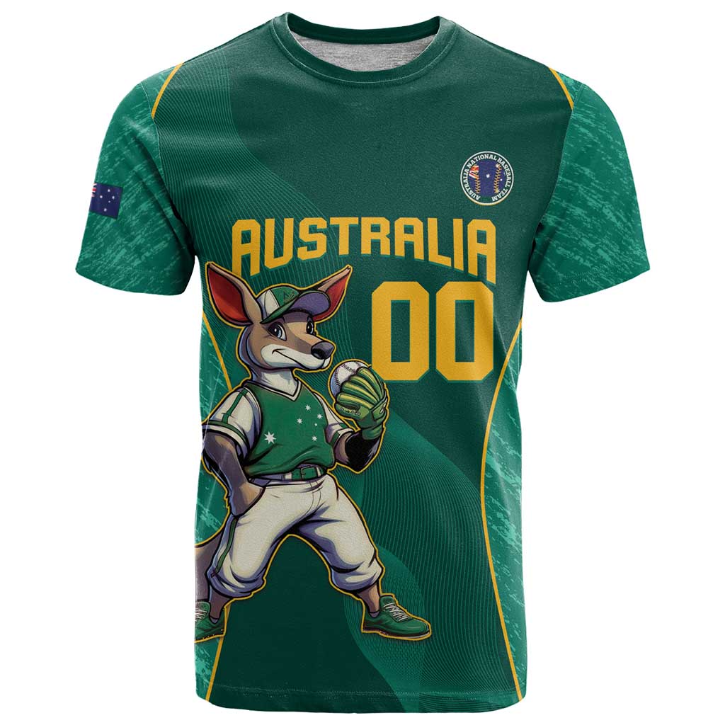 Custom Baseball Australia T Shirt Go Champions - Aussie Kangaroo Mascot - Vibe Hoodie Shop