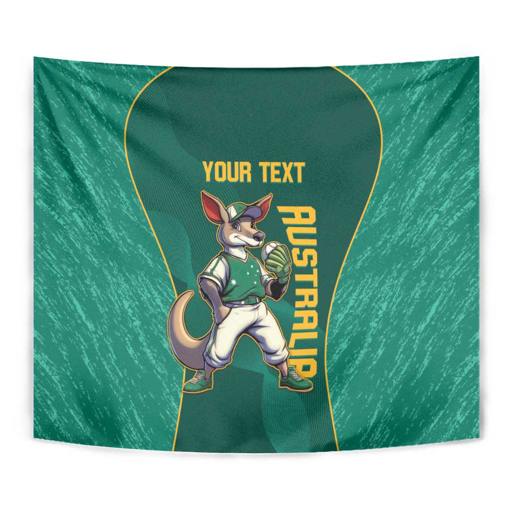 Custom Baseball Australia Tapestry Go Champions - Aussie Kangaroo Mascot - Vibe Hoodie Shop