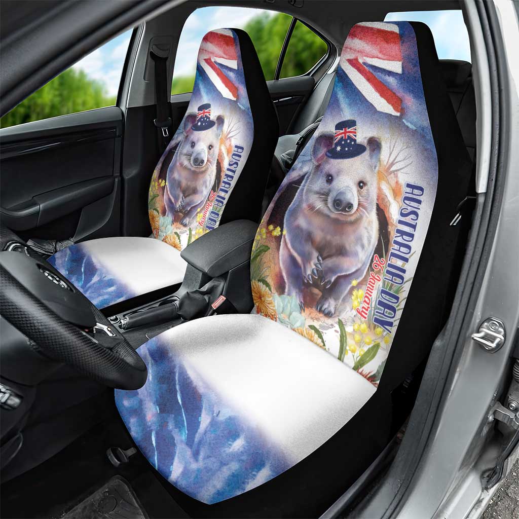 Wombat Australia Day Car Seat Cover Happy 26 January - Banksia Watercolor - Vibe Hoodie Shop