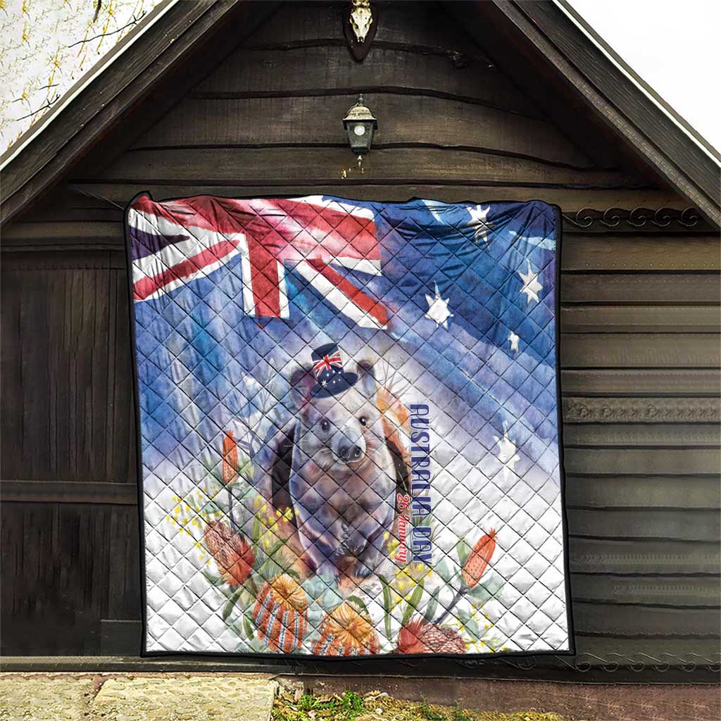 Wombat Australia Day Quilt Happy 26 January - Banksia Watercolor - Vibe Hoodie Shop