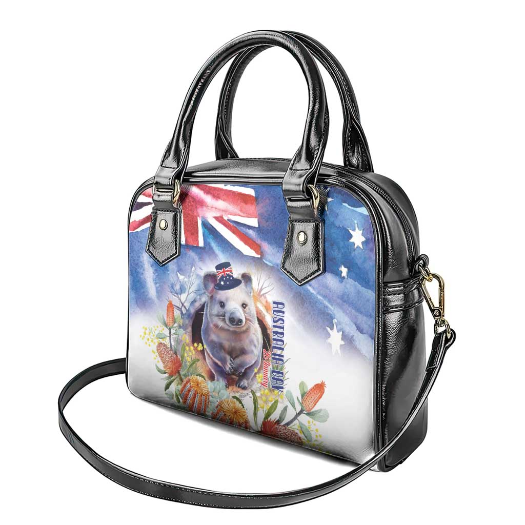 Wombat Australia Day Shoulder Handbag Happy 26 January - Banksia Watercolor - Vibe Hoodie Shop