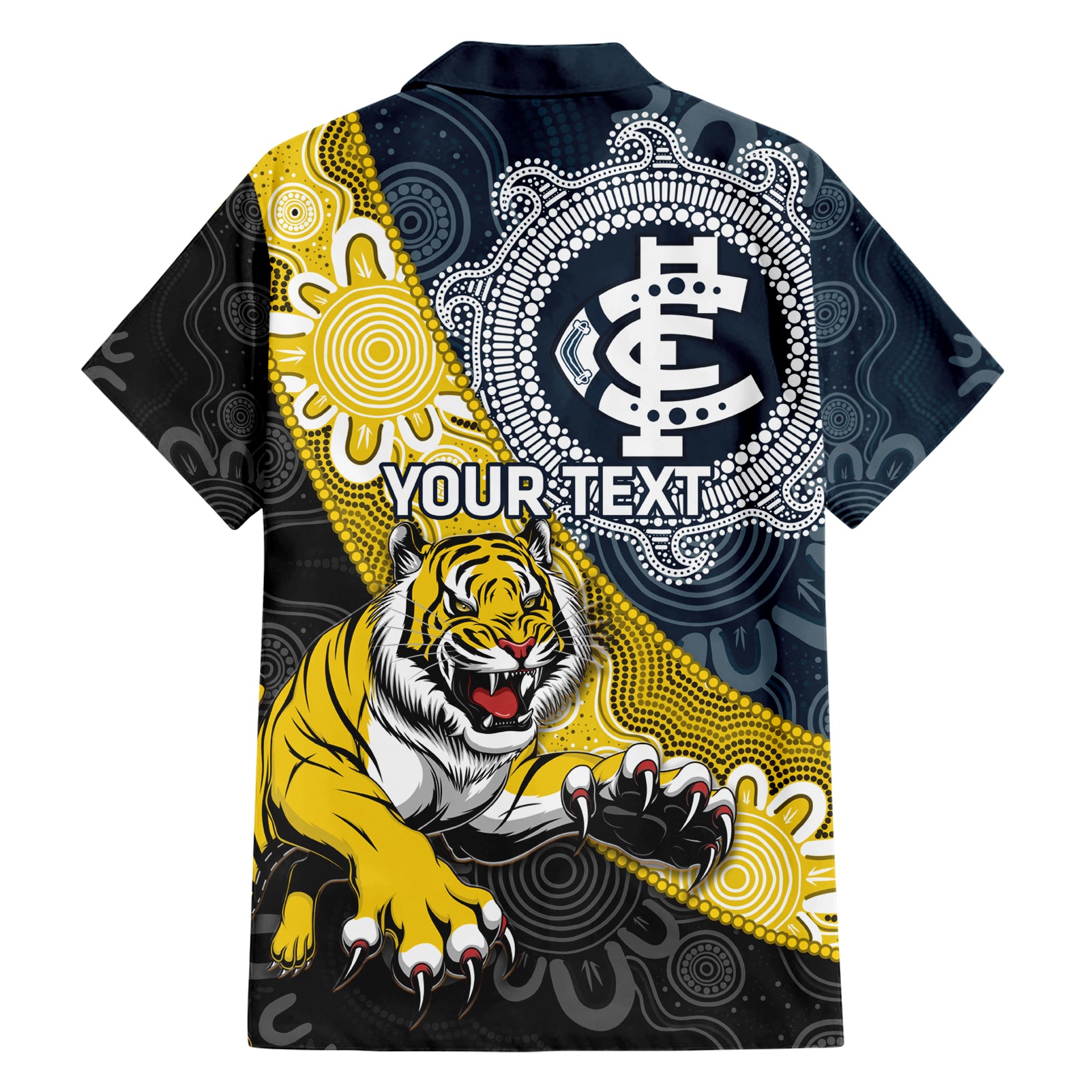 Personalised Richmond And Carlton Football Hawaiian Shirt Tigers BluesTogether Aboriginal Art - Vibe Hoodie Shop