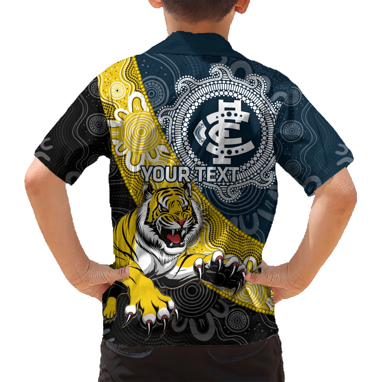 Personalised Richmond And Carlton Football Hawaiian Shirt Tigers BluesTogether Aboriginal Art - Vibe Hoodie Shop