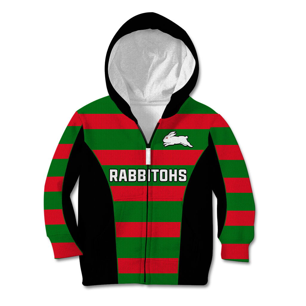 Rabbitohs Rugby Kid Hoodie Go Souths 1908 Sporty Style Black - Vibe Hoodie Shop