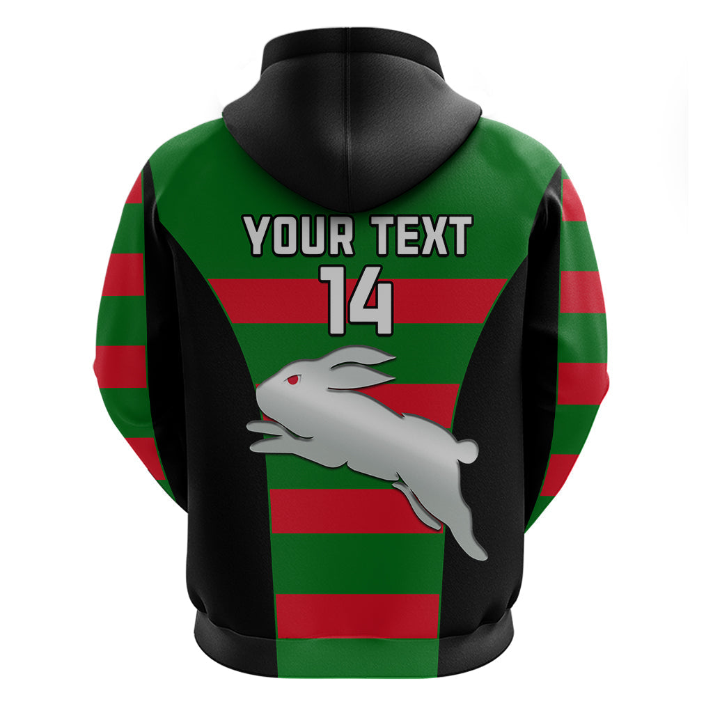 (Custom Text And Number) Rabbitohs Rugby Hoodie Go Souths 1908 Sporty Style Black - Vibe Hoodie Shop