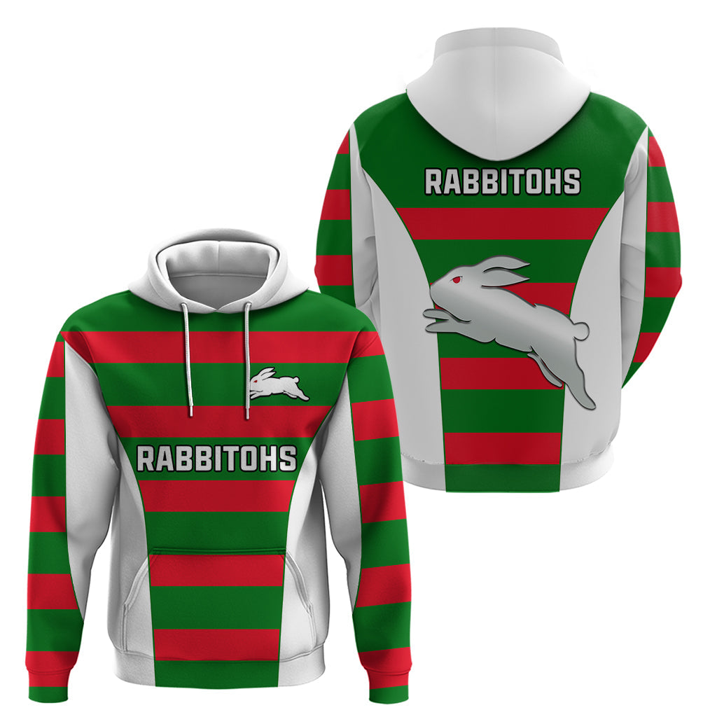 Rabbitohs Rugby Hoodie Go Souths 1908 Sporty Style White - Vibe Hoodie Shop