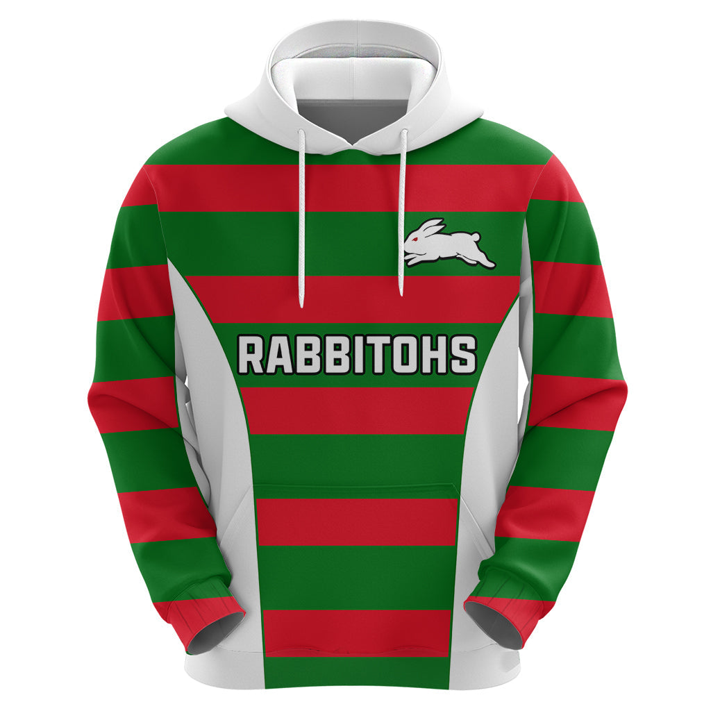 Rabbitohs Rugby Hoodie Go Souths 1908 Sporty Style White - Vibe Hoodie Shop