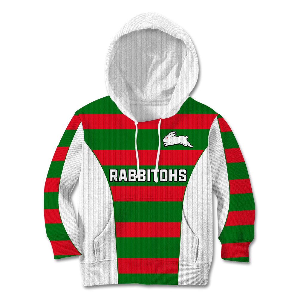 Rabbitohs Rugby Kid Hoodie Go Souths 1908 Sporty Style White - Vibe Hoodie Shop