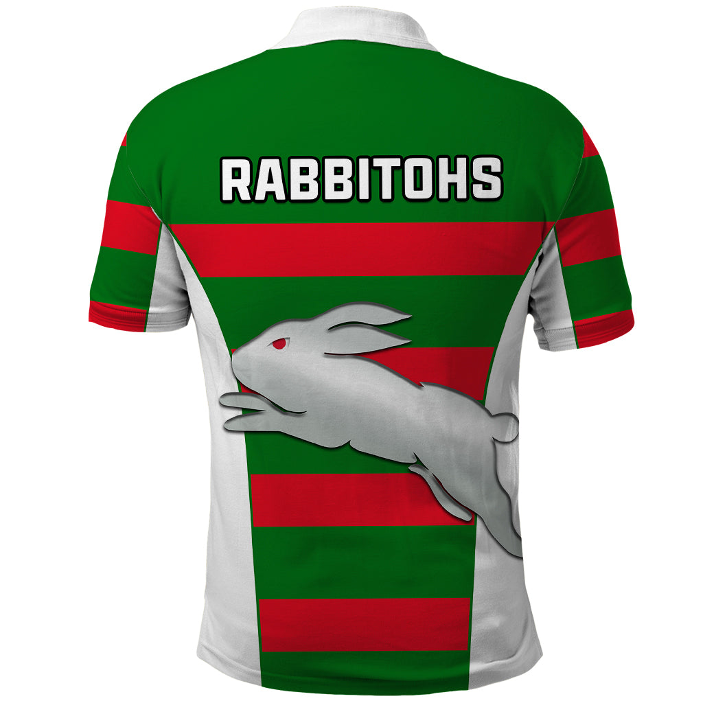 Rabbitohs Rugby Polo Shirt Go Souths 1908 Sporty Style White - Vibe Hoodie Shop