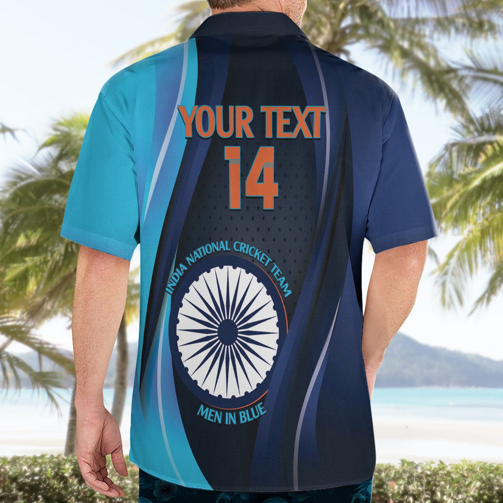 Custom India Cricket Hawaiian Shirt 2024 World Cup Go Men in Blue - Vibe Hoodie Shop