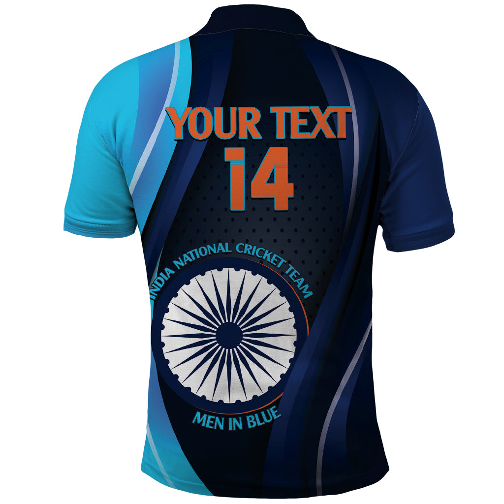 Custom India Cricket Polo Shirt 2024 World Cup Go Men in Blue - Vibe Hoodie Shop
