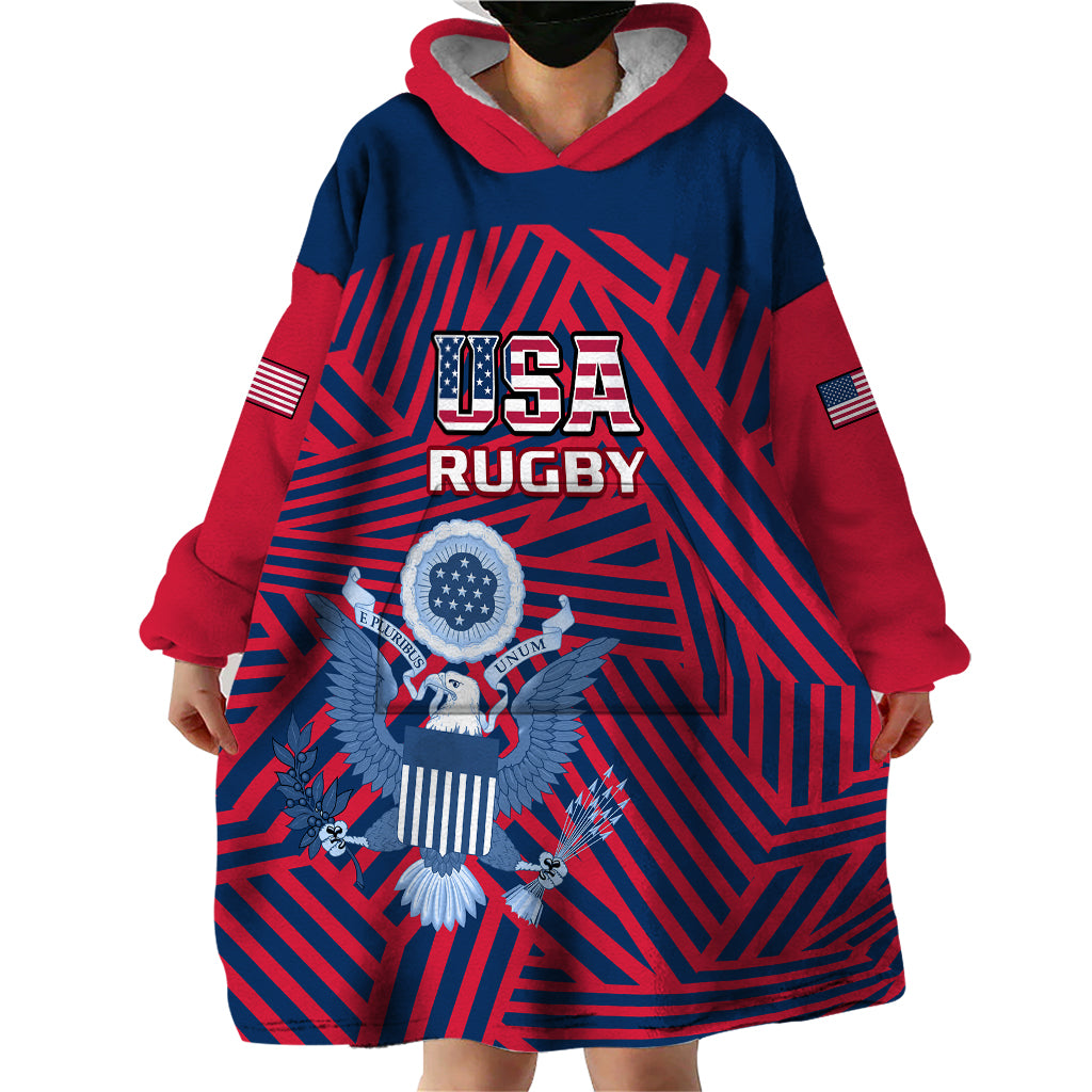 United States Rugby Wearable Blanket Hoodie USA Go Eagles Pacific 2023 - Vibe Hoodie Shop