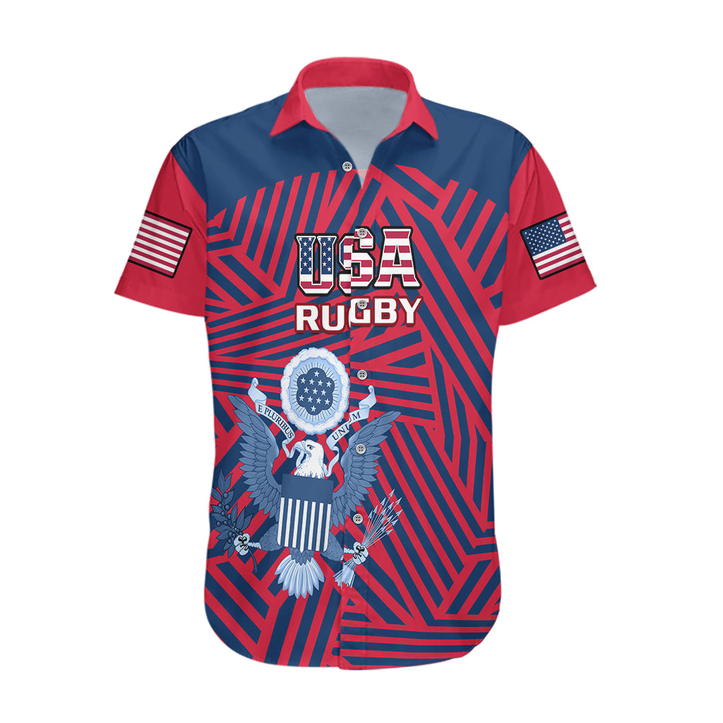 Personalised United States Rugby Hawaiian Shirt USA Go Eagles Pacific 2023 - Vibe Hoodie Shop