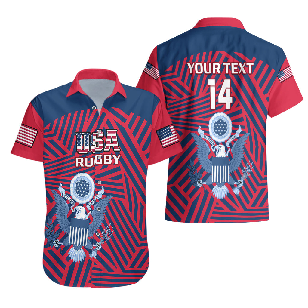 Personalised United States Rugby Hawaiian Shirt USA Go Eagles Pacific 2023 - Vibe Hoodie Shop