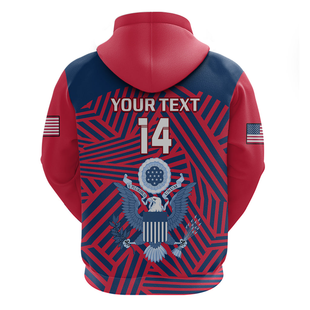 Personalised United States Rugby Hoodie USA Go Eagles Pacific 2023 - Vibe Hoodie Shop